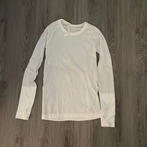 White Lululemon Swiftly Tech Long Sleeve